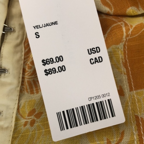 Urban Outfitters Floral Hook and Eye Mini Dress Yellow Size Small NWT - Picture 9 of 16